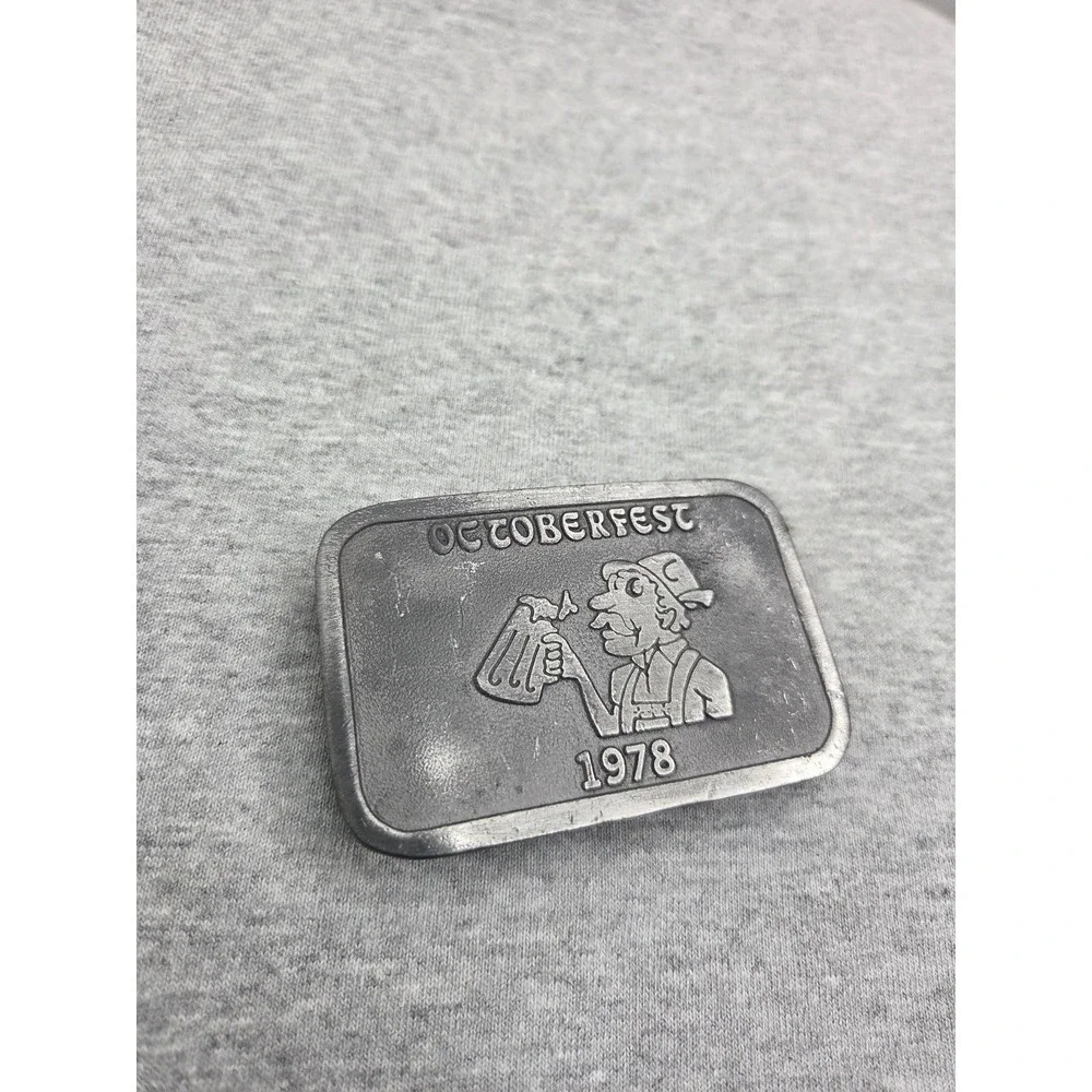 Vintage Rare 1978 German Oktoberfest Beer Solid Pewter Belt Buckle Germany